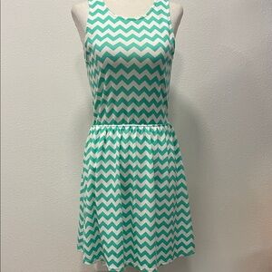 Maurice's Sleeveless Mint Chevron Fit & Flare Dress